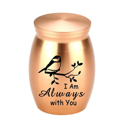 L27 Mini Stainless Steel Pet Cremation Urn Bird Branch Ashes Keepsake Memorial Container for Dog Cat Loss Remembrance Gift