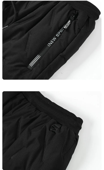 New Fleece Warm Winter Men's Pants Casual Thicken Joggers Pants for Men Thermal Padded Trousers Black Sweatpants Men Waterproof