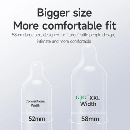 Width-58mm(Length-200mm) Large Size Condoms  Men Latex Condom Safe Contraception Protection Adult Sex Products Intimate Care