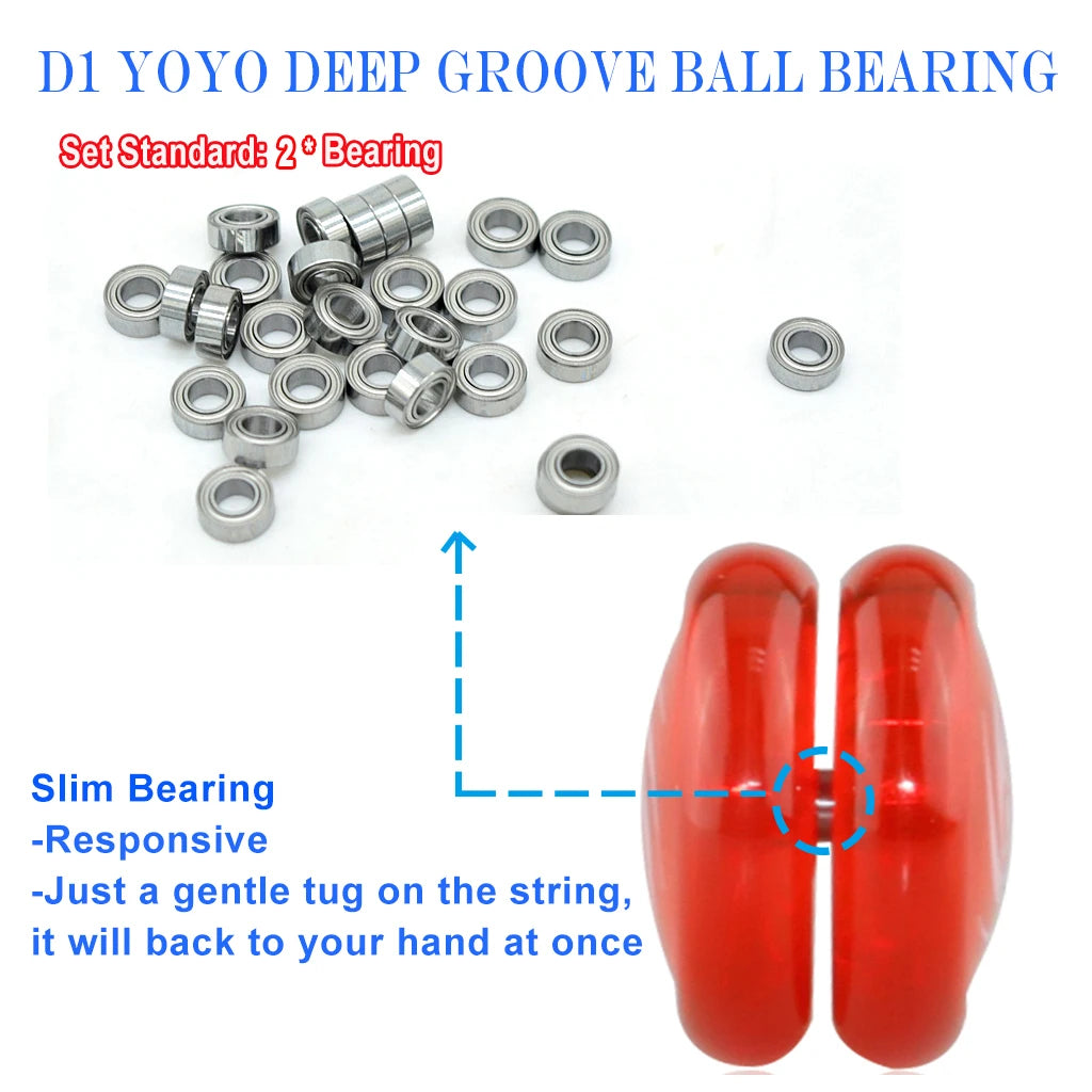 Ghost Hand Responsive Pro Level D1 Basic 2A Ball Bearing Yoyo for Fingertip Rope String Trick Game Looping Play Indoor Outdoor
