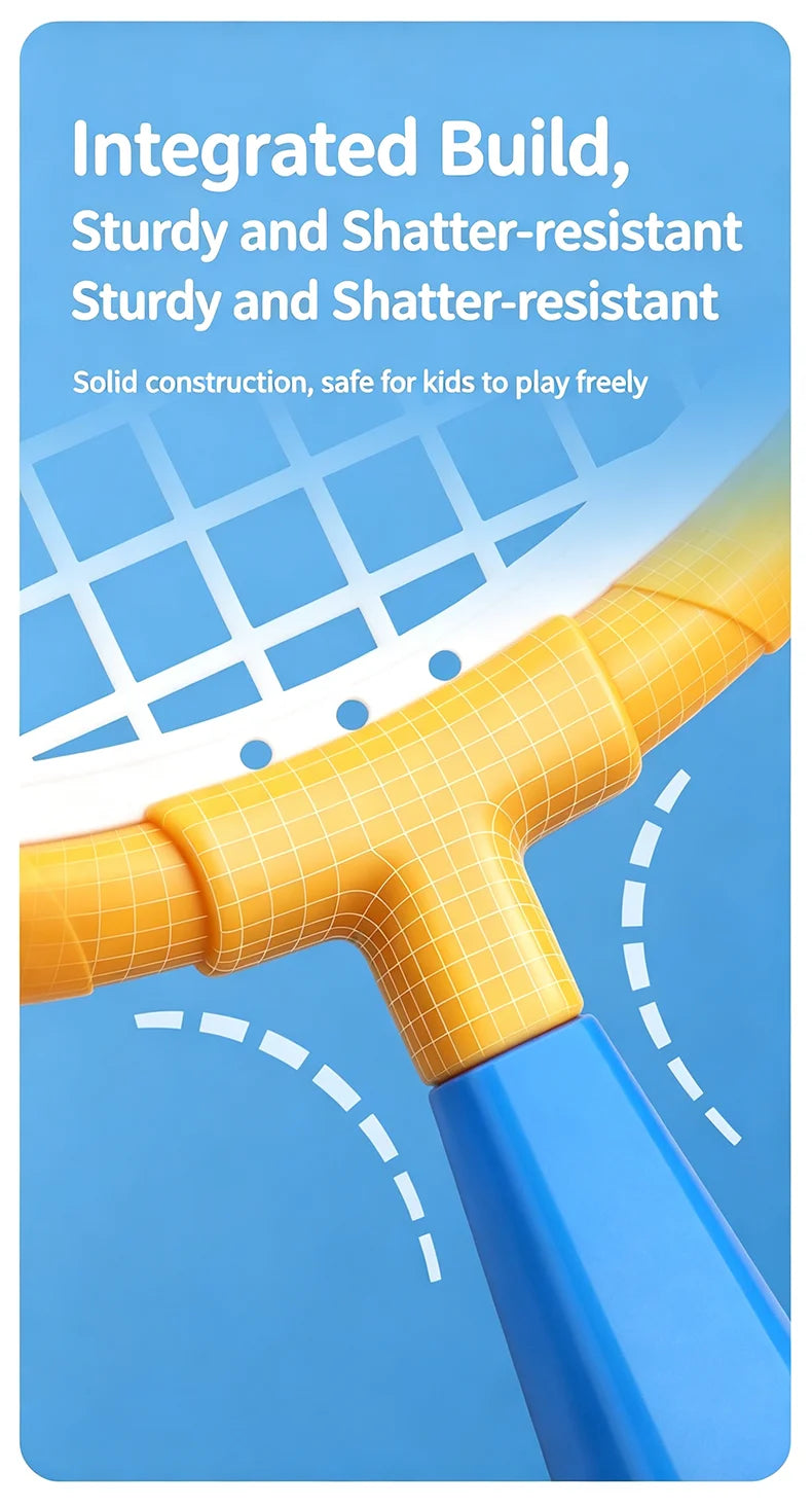 Badminton and Tennis Racket Kid 4in1 Sports Toy Hand Eye Coordination Gifts for Reflex Training Beginners Outdoors Beach