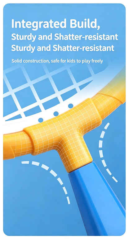 Badminton and Tennis Racket Kid 4in1 Sports Toy Hand Eye Coordination Gifts for Reflex Training Beginners Outdoors Beach