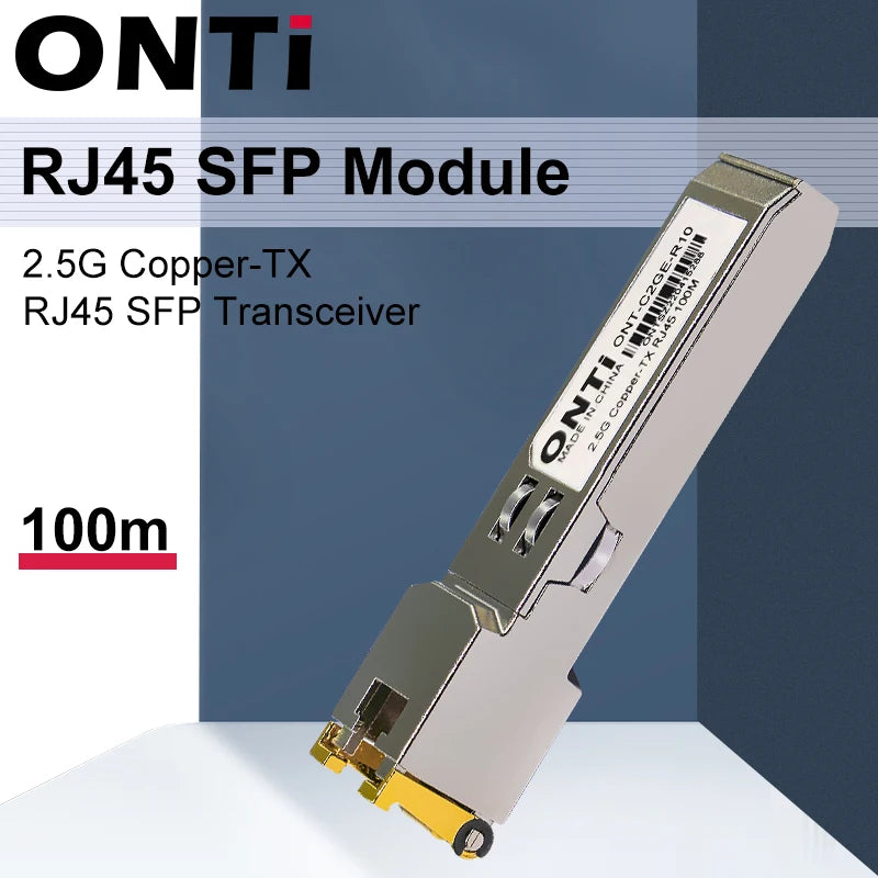 ONTi 2.5G RJ45 SFP Module 2.5Gbps SFP Copper RJ45 SFP Transceiver Module Compatible with Cisco/Mikrotik Ethernet Switch