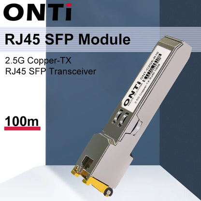 ONTi 2.5G RJ45 SFP Module 2.5Gbps SFP Copper RJ45 SFP Transceiver Module Compatible with Cisco/Mikrotik Ethernet Switch