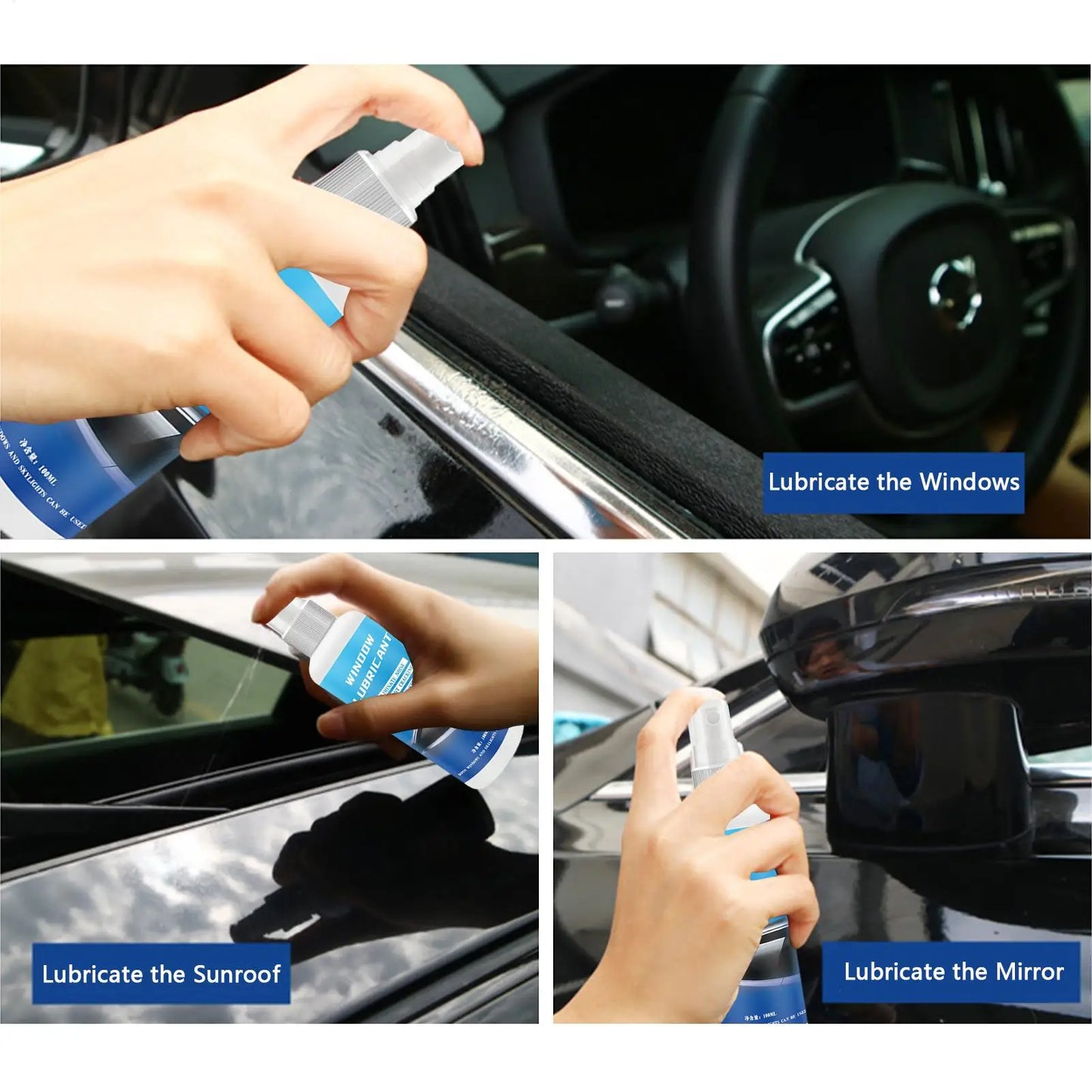 100ml Silicone Spray Lubricant Multi Surface Rubber Care Lubrication For Window Door Seals Car Maintenance Eliminates Noise