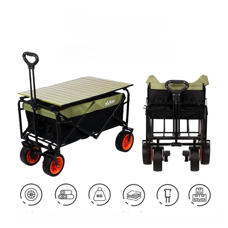 Home Camping Cart, Vegetable Cart, Folding Camping Outdoor Shopping Cart