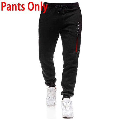 Paris Fashion Men's Hoodies Set Daily Casual Sports Hooded Sweatshirt and Jogger Pants Male Urban Trend Warm Pullover Tracksuit