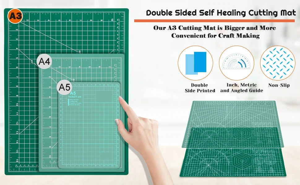 A2 A3 A4 A5 PVC Cutting Mat Double-Sided Self-Healing Board Patchwork Tools DIY Manual Craft Artist Cutting Knife Racket Kit