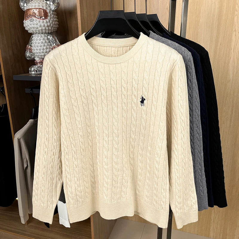Designer Brand Pony Embroidery Fashion Sweater Men's Classic Paul Fashion Jacquard Autumn/Winter Round Neck Warm Knitted Pullove