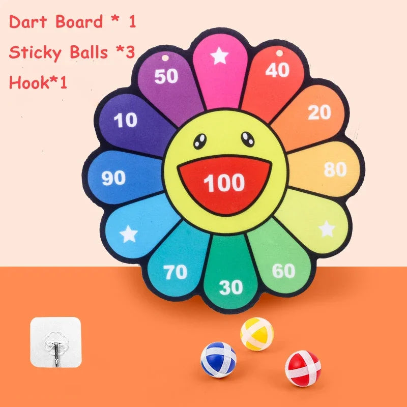 Animals Dart Board Games for Kids Montessori Target Sports Game Toys with 2 Sticky Balls Educational Games for Children Boy Girl