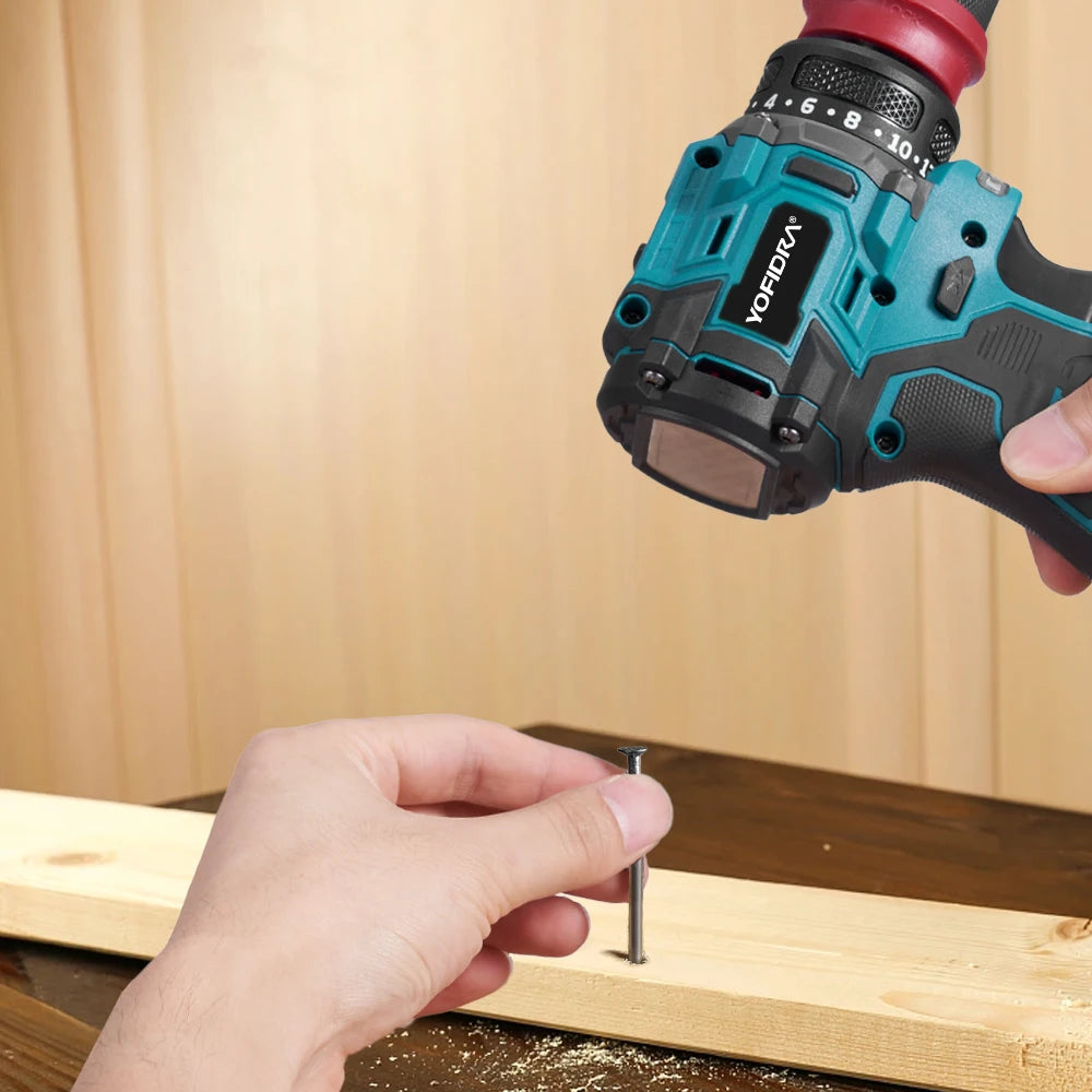 YOFIDRA 2 In 1 Brushless Electric Screwdriver Handheld Hexagonal Drill Screw Driver Home Power Tool Set For Makita Battery Pin