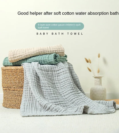 6 Layer Cotton Gauze Baby Blanket Newborn Muslin Baby Bath Towel Soft Swaddle Wrap Stroller Blanket Lange Bedding Items