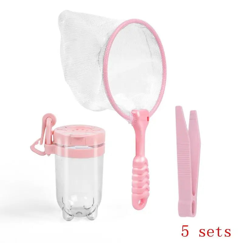 1Set Natural Exploration Tool Insects Observation Jar Feeding Box Capture Net Insects Catching Tweezers For Male & Female