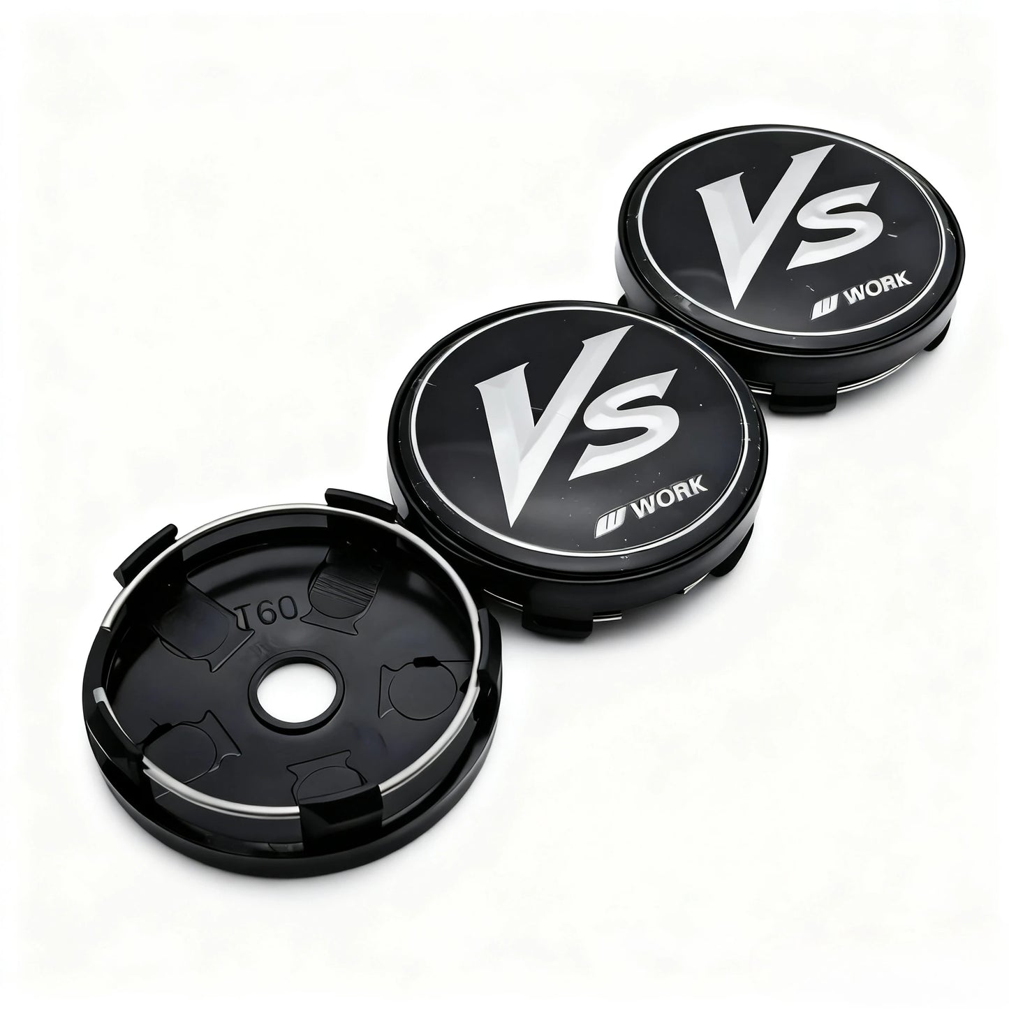 4pcs JDM VS W Work Logo Emblem Badge Car Wheel Center Caps 60MM Clips 56MM Rim Hubcaps Dust Cover Wheels Hub Cap Car Accessories