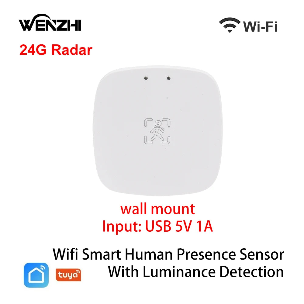 ZigBee Wifi MmWave Human Presence Motion Sensor With Luminance/Distance Detection 5/110/220V Tuya Smart Life Home Automation