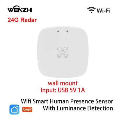 ZigBee Wifi MmWave Human Presence Motion Sensor With Luminance/Distance Detection 5/110/220V Tuya Smart Life Home Automation