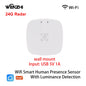 ZigBee Wifi MmWave Human Presence Motion Sensor With Luminance/Distance Detection 5/110/220V Tuya Smart Life Home Automation