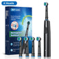 Electric Rotating Toothbrush Deep Clean Whitening Teeth for Adult Ultrasonic Toothbrush with 4/8pcs Refill Replacement Heads