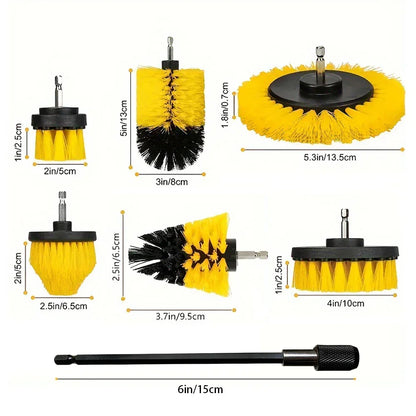 Nylon Round Cleaning Brush Set for Electric Drill High-Density Bristle Carpet And Glass Cleaning Tool Kit.