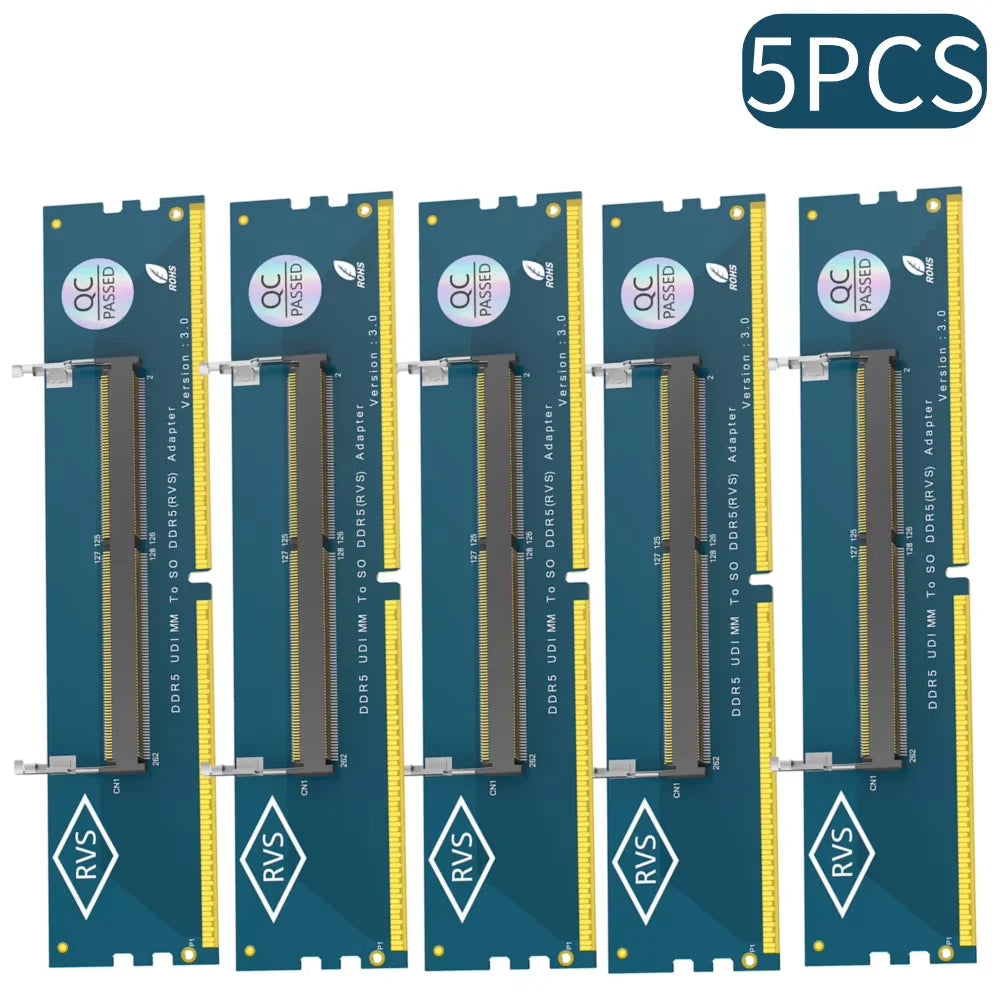 5-1PC Laptop SO DDR5 RAM To Desktop DDR5 U-DIMM Adapter Laptop To Desktop SO-DIMM To PC DIMM Card DDR5 Memory RAM Adapter Card