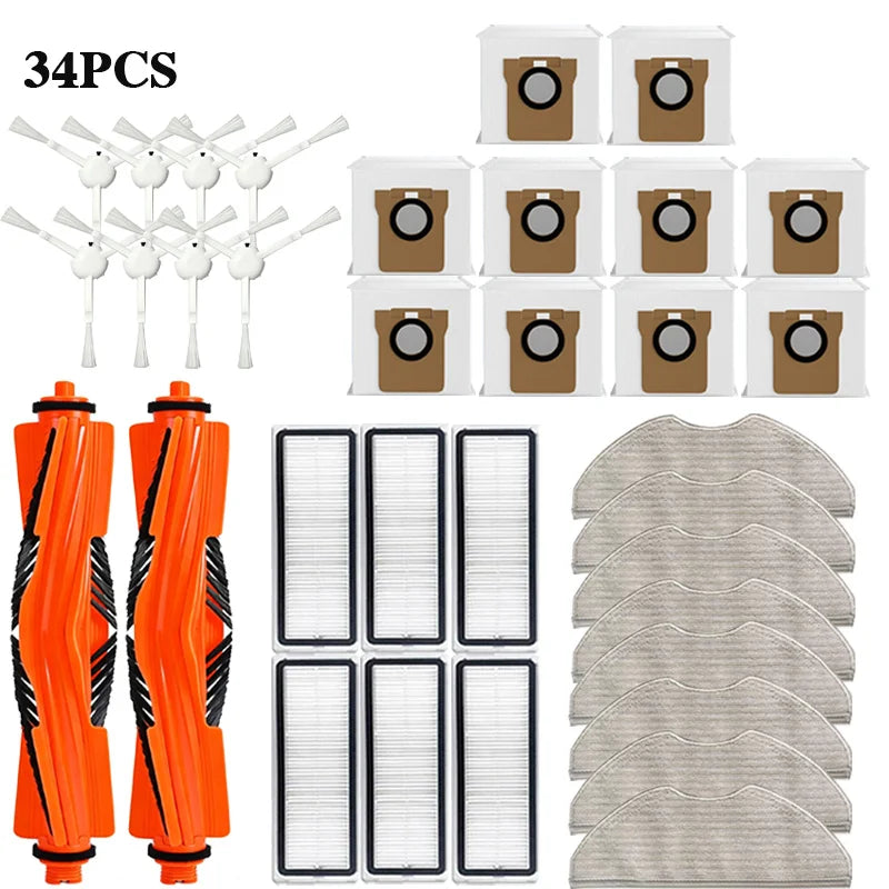 For Xiaomi Robot Vacuum H40 / OV51 Accessories Main Side Brush Mop Cloth HEPA Filter Dust Bag Replacement Spare Parts