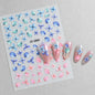 3d Nail Art Decals Spring Booming Violets Lavenders Purple Blue Pink Flowers Butterflys Stickers Decoration For Nail Tips Beauty