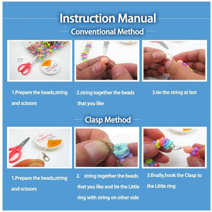 Arts Crafts DIY Handmade Beaded Kit DIY Handmade DIY Making Beads Kit Colorful Kawaii Kit for Make Bracelets Beads Girl Gift