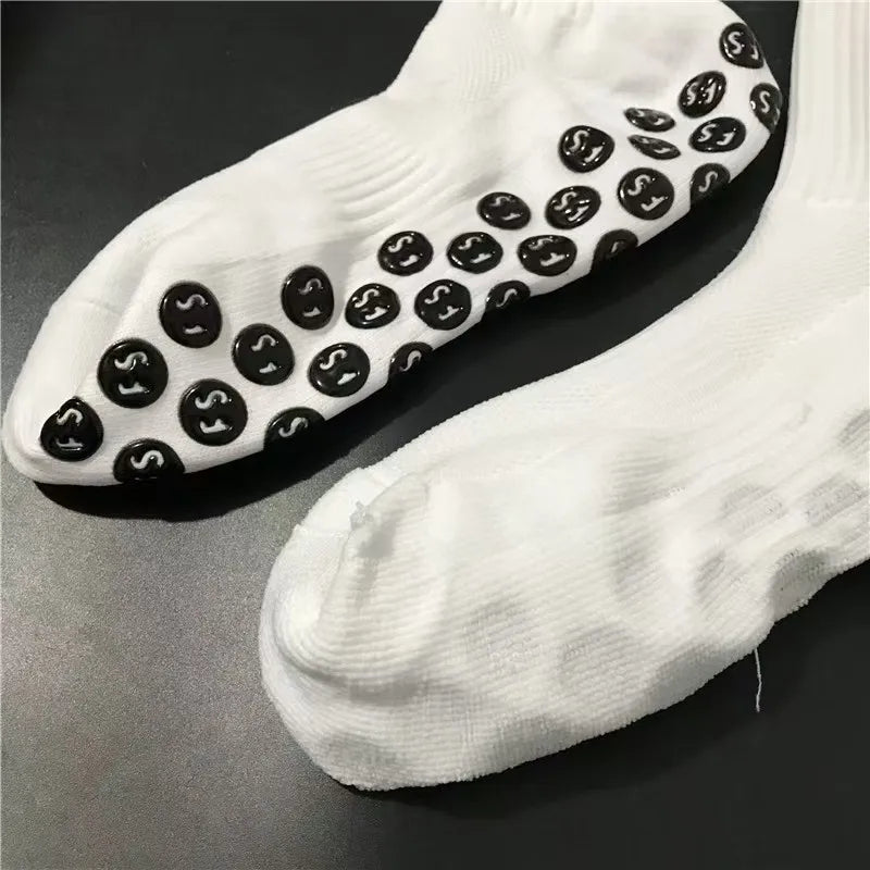3/1Pair New Style FS Football Socks Round Silicone Suction Cup Grip Anti Slip Soccer Socks Sports Men Women Baseball Rugby Socks