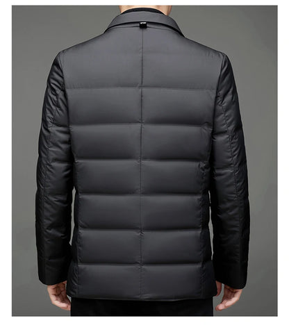 Winter New Style 90 White Duck Down Men's High-End Quality Scarf Collar Casual Suit Jacket