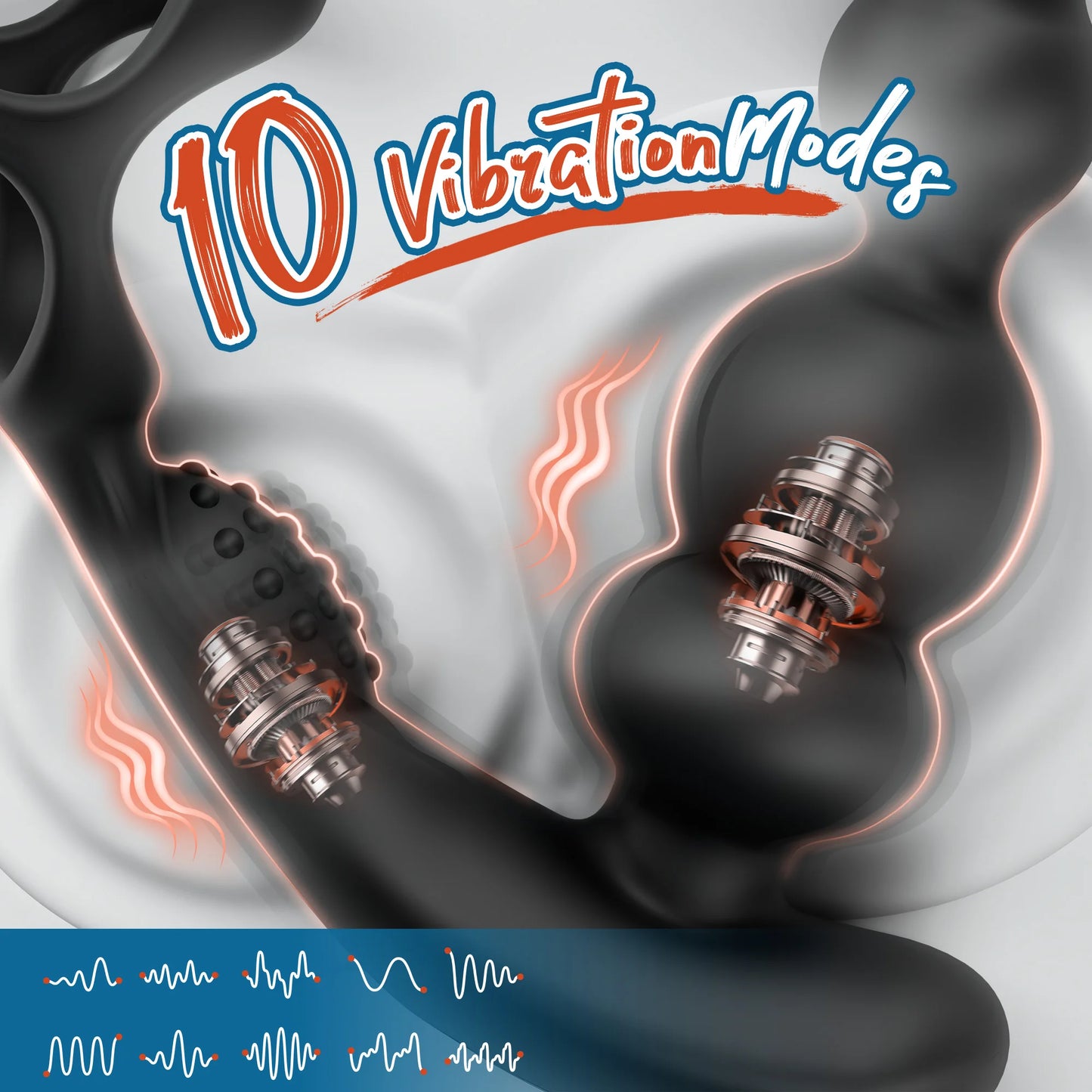 Anal Vibrator 360 Rotate Anal Beads Male Prostate Massager with Cock Ring Wireless Control Vibrating Butt Plug Sex Toys for Men