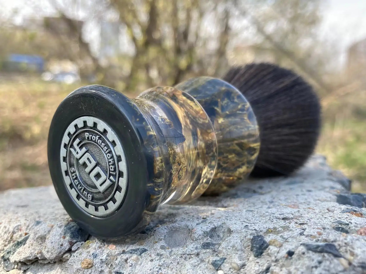 YAQI DEEP STONES 24mm Synthetic Hair Resin Handle Men Wet Shaving Brush