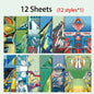 12 Styles Paper Airplane Kit Colorful Origami Paper Handmade Craft Plane Gift For Students Boys Girls