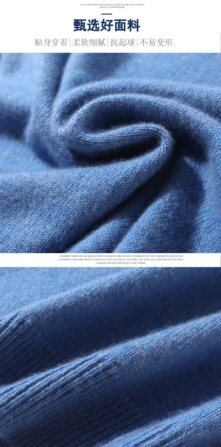 Super 100% Cashmere Sweater 2021 Men Pullover Autumn Winter Warm Classic V-neck Sweaters Male Jumper Jersey Hombre Pull Homme