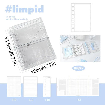 Binder Notebook Aesthetic Portable Detachable Pages Aesthetic Small Notebook Planner for Kids Adults School Classroom College