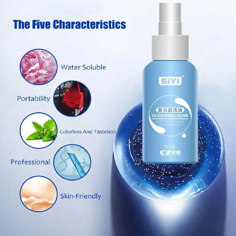 50ml Anti-bacterial Sex Toy Cleaner Disinfection Liquid for Vibrator Body Safe Cleaning Spray Bottle Sex Products Sterilization
