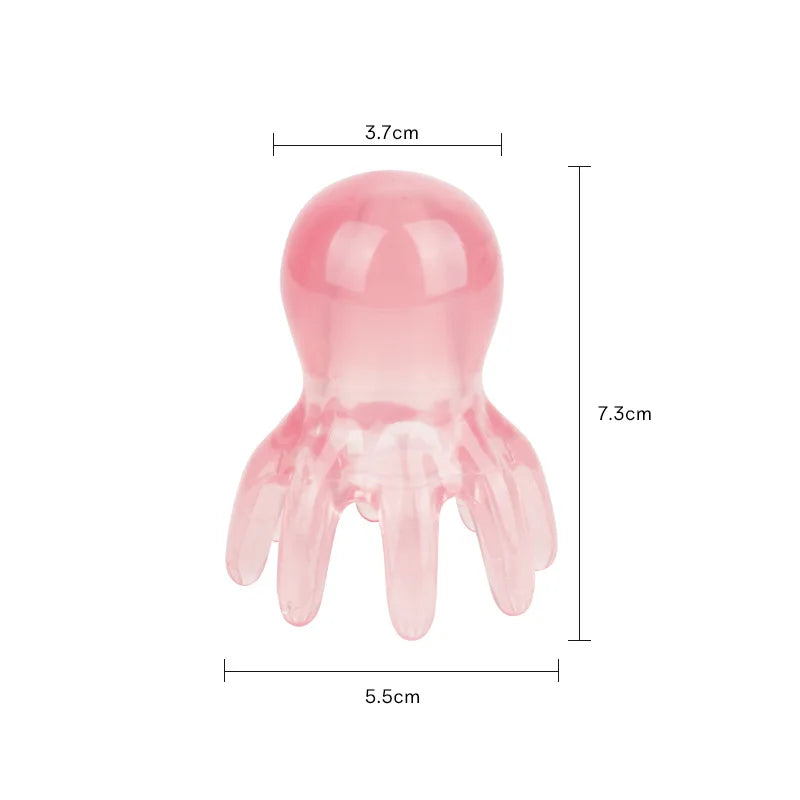 Resin Octopus Massage Comb Head Meridian Scraping Scalp Massage Brush Acupuncture SPA Gua Sha Massage Comb for Fatigue Relief