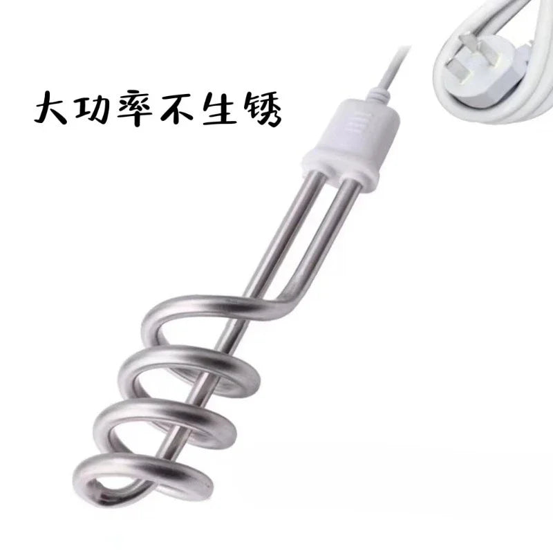 2500W-4000W Stainless Steel Immersion Heater Boiler Tankless Water Heating Rod Home Electric Hot Water Heater 220V