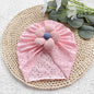 Lovely Flower Baby Hat Elastic Newborn Indian Cap Hollow Breathable Turban Baby Girls Hats Beanies Kids Infant Hair Accessories