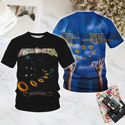 Classic Rock Helloween T-shirts Male 3D Print Men Women Hip Hop Trend Short Sleeve TShirt Street Loose Parent-child Short Sleev