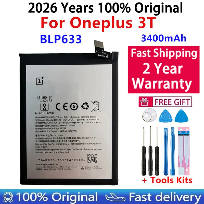 Original Battery For Oneplus one 1+ For OnePlus 1 2 3 1+3 One Plus Nord 2 N10 X 3 3T 5 5T 6 6T 7 7T 8 8T 9 9R Pro Plus Batteries