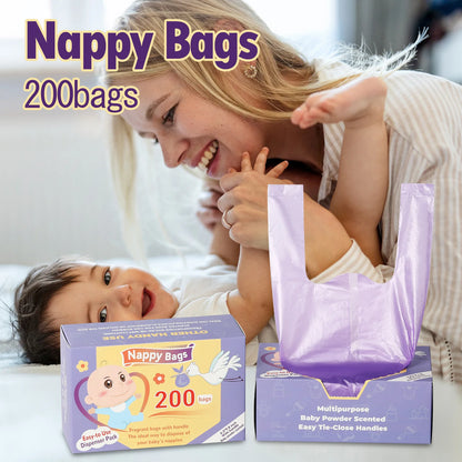 Portable Nappy Bags Disposable Scented Leak-proof Odor Removing Garbage Bag for Feminine Products Diaper Disposal Pet Waste Bags