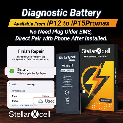 High Capacity Diagnostic Battery OEM TI BMS No Pop Up Message Run Diagnose for iPhone 12 13 14 15 Pro Max Pro Mini Plus