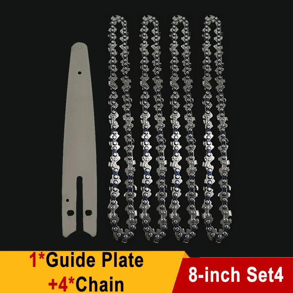 8 Inch Saw Bar 1/4"P Electric Saw 45 knots 22 knives Electric Chain Saw Guide Replacement Mini Steel Chainsaw Chains Garden Tool