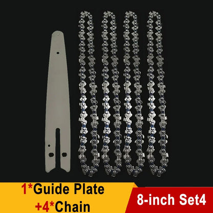 8 Inch Saw Bar 1/4"P Electric Saw 45 knots 22 knives Electric Chain Saw Guide Replacement Mini Steel Chainsaw Chains Garden Tool