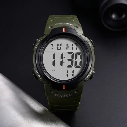 SYNOKE Outdoor Sport Watch 30M Waterproof Digital Men Fashion MultiFunction Waterproof Digital Watch Men