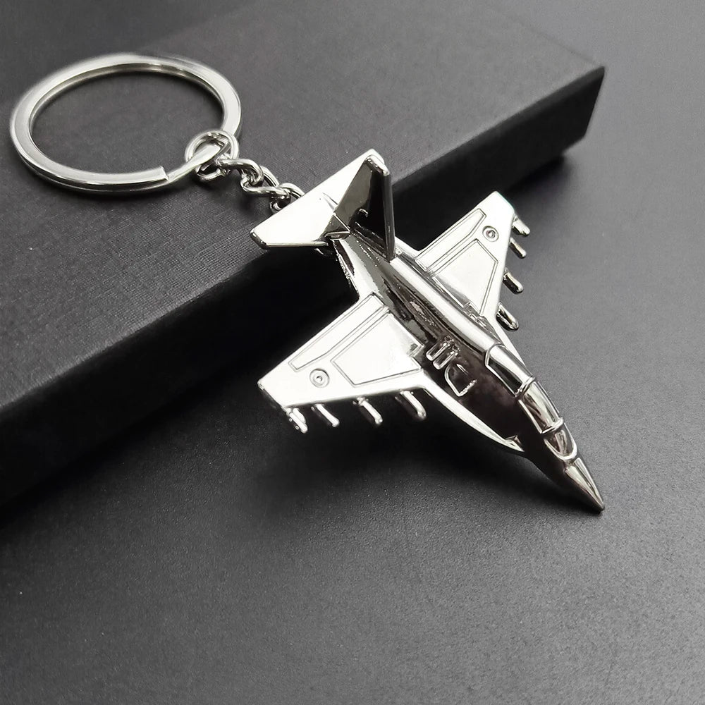 Air Plane Model Fighter Keychains Metal Cool Airplane Keyring Pendant Car Motorcycle Bag Key Chain Ring for Men Creative Gift