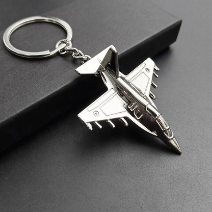 Air Plane Model Fighter Keychains Metal Cool Airplane Keyring Pendant Car Motorcycle Bag Key Chain Ring for Men Creative Gift