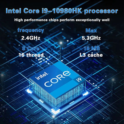 15.6 Inch Laptop Intel Core I9 10980HK Windows 11 Pro 32GB DDR4 M.2 2TB SSD Ultrabook Computer Fingerprint Unlock WIFI Fast