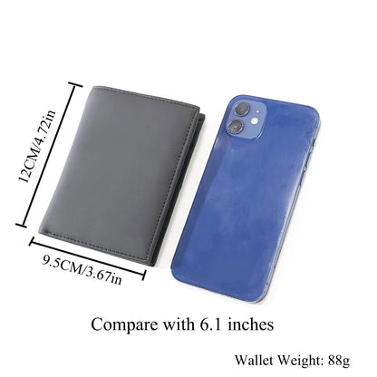 Men Wallet Genuine Leather Wallets for Men Zipper Purse Vertical Business Wallets RFID Anti-Theft Credit Card Holder Money Bag