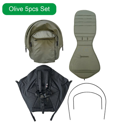 MomTan Stroller Accessories Replacement Set Extended Canopy & Seat Cushion & Seat Base For Babyzen YOYO Series & Stokke YOYO3